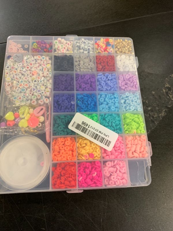 Photo 1 of LIS HEGENSA 6600+PCS Clay Beads Bracelet Making Kit,24 Color DIY Flat Preppy Beads for Friendship Jewelry Making,Polymer Heishi Beads with Charms Gifts for Music Singer Limited Edition