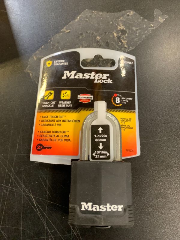 Photo 1 of Master Lock Magnum Heavy Duty Outdoor Padlock with Key, Weather Resistant Body and Cut Resistant Shackle make Lock Perfect for Fences, Gates, Sheds, M115XDLF