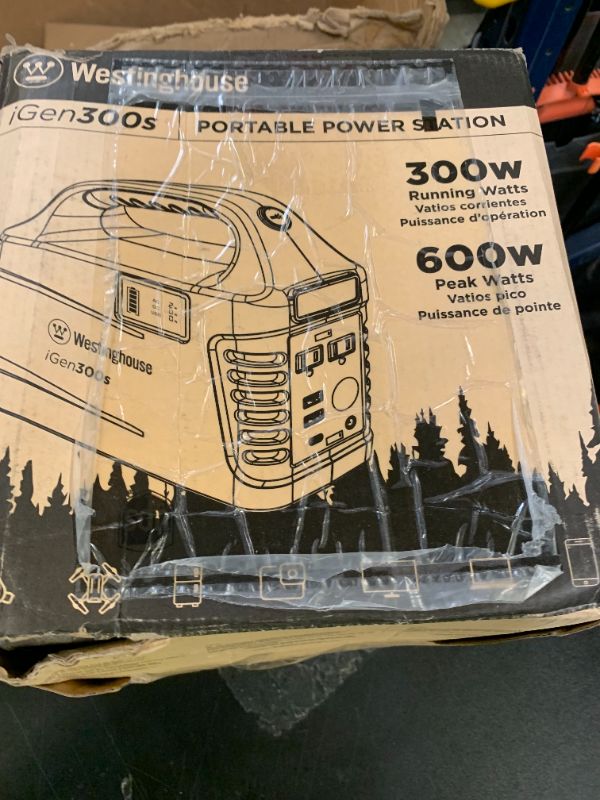 Photo 1 of Westinghouse 296Wh 600 Peak Watt Portable Power Station and Solar Generator, Pure Sine Wave AC Outlet, Backup Lithium Battery for Camping, Home, Travel, Indoor/Outdoor Use (Solar Panel Not Included)