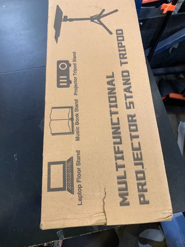 Photo 1 of Projector Stand Tripod, Adjustable Height 26 to 56 Inch Laptop Tripod, Laptop Stand with Mouse Tray, Foldable Tripod for Projector with Carry Bag, Portable Podium Stand for Office, Home, Stage, DJ