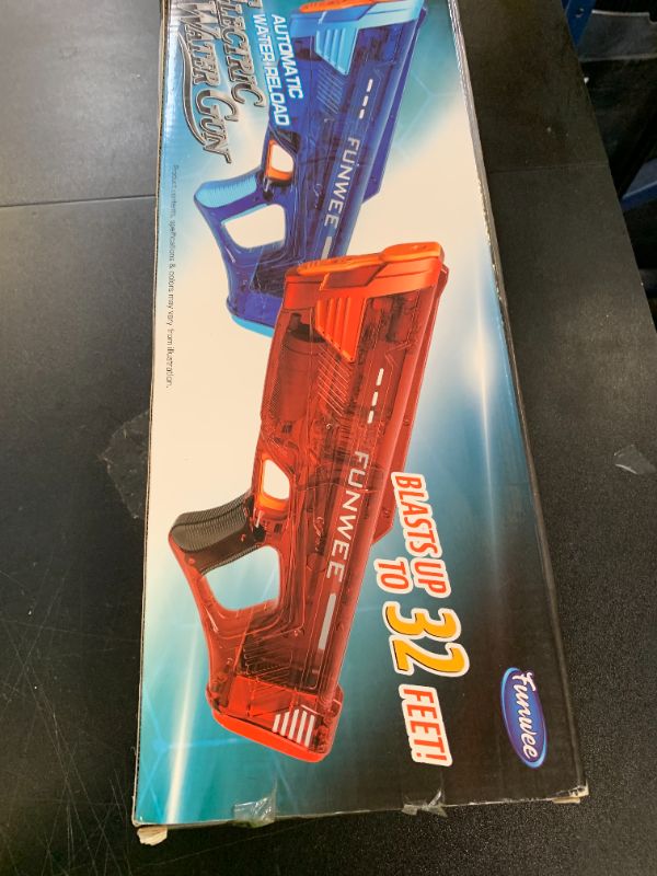 Photo 1 of Funwee Electric Water Gun for Adults Kids, Powerful Automatic Squirt Gun, High Powered Shooting 100+ Times, Long Range 28-32 FT, Auto Water Blaster, Outdoor Toy Pool Swimming Game(Transparent Red)