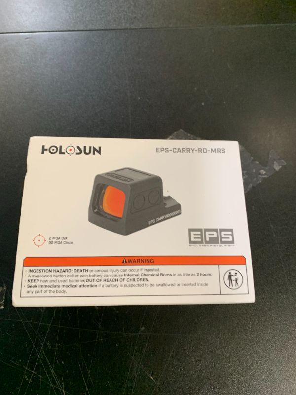 Photo 1 of HOLOSUN EPS Carry Red MRS 2 MOA Dot & 32 MOA Circle Reflex Pistol Sight - Waterproof Shake-Awake Solar Failsafe Enclosed Sight for Subcompact Handgun s- RMSc-to-K Footprint Adapter Plate Included