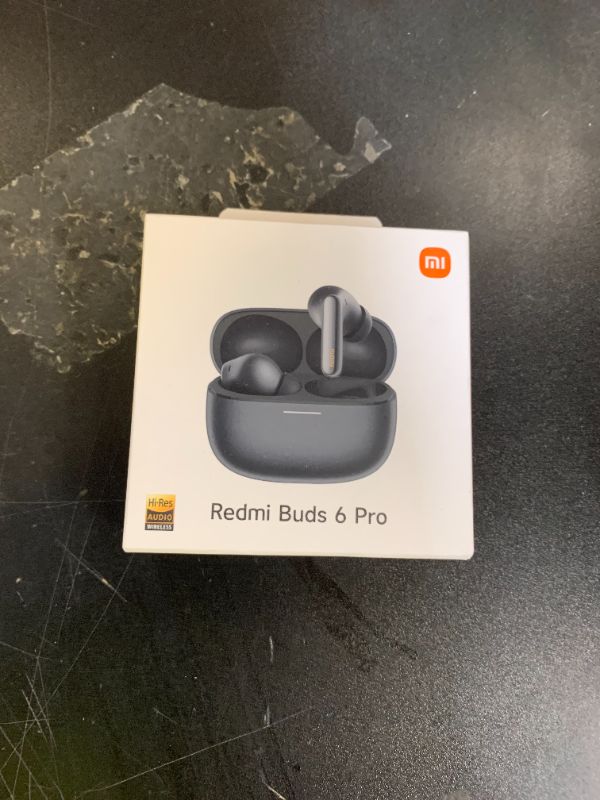 Photo 1 of Xiaomi Redmi Buds 6 Pro, True-to-Life Audio, Hi-Res Audio with coaxial Dual Drivers, LDAC, Up to 55dB Active Noise Cancellation, Compatible with Android iPhone and Bluetooth Device (Space Black)