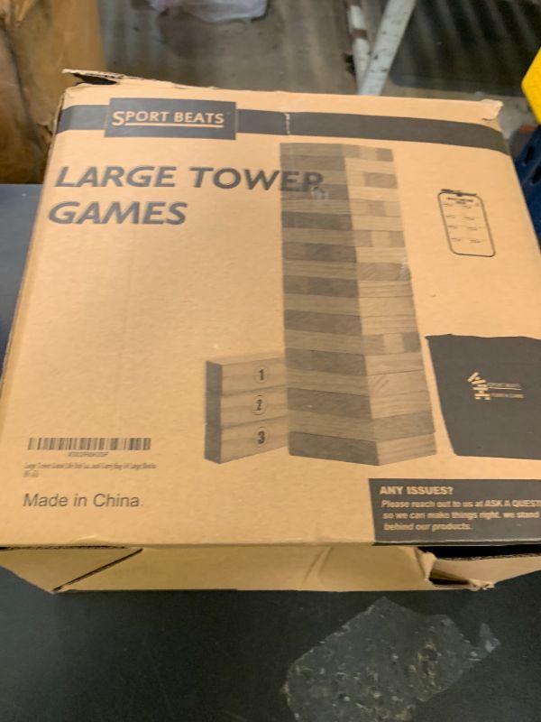 Photo 1 of SPORT BEATS Outdoor Games Large Tower Game 54 Blocks Stacking Game Includes Carry Bag