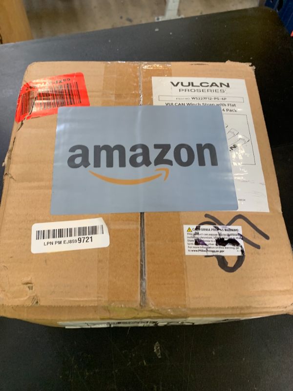 Photo 1 of VULCAN Winch Strap with Flat Hook - 2 Inch x 27 Foot - 4 Pack - PROSeries - 3,300 Pound Safe Working Load