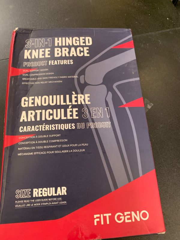Photo 1 of Fit Geno Hinged Knee Brace for Meniscus Tear: Adjustable Knee Support for Knee Pain w/Side Stabilizers & Hinges for Injury or Surgery Recovery - Men and Women FSA or HSA Eligible