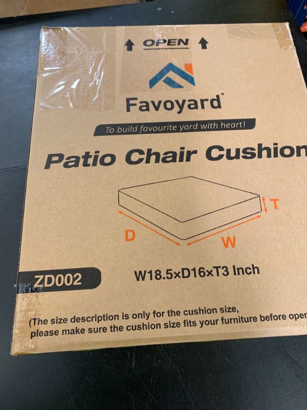 Photo 1 of Favoyard Patio Chair Cushions 18.5 x 16 x 3 Inch Waterproof Outdoor Seat Cushions for Patio Furniture 3-Year Color Fastness Garden Sofa Couch Chair Pads with Handle & Adjustable Straps Set of 2, Beige