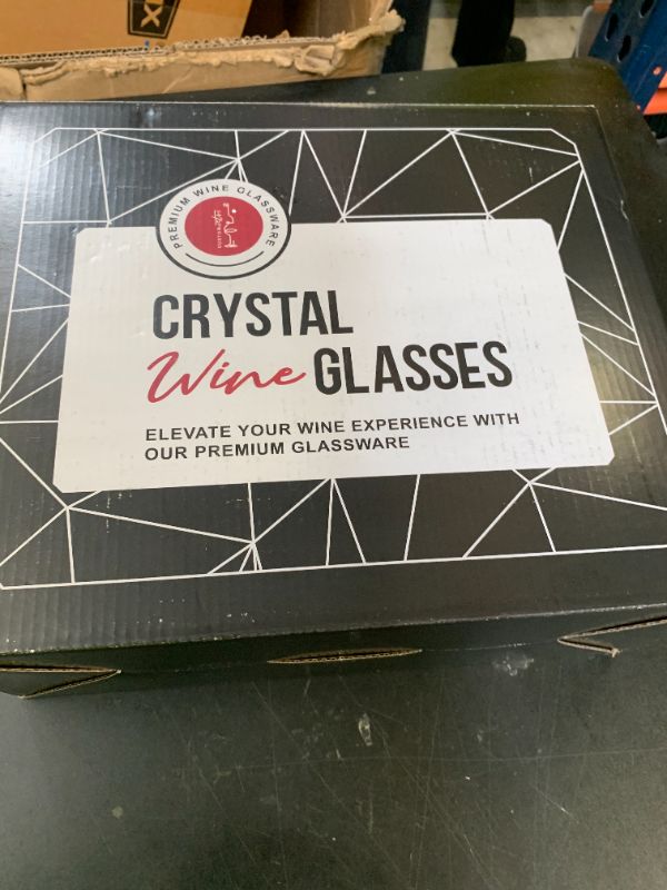 Photo 1 of Gusto Nostro Crystal Wine Glasses Set of 4, 22 Oz Long Stem Modern Wine Glasses for White and Red Wine, Dishwasher Safe, Fancy, Elegant, Large and Tall Wine Glass for Wedding Christmas Anniversary