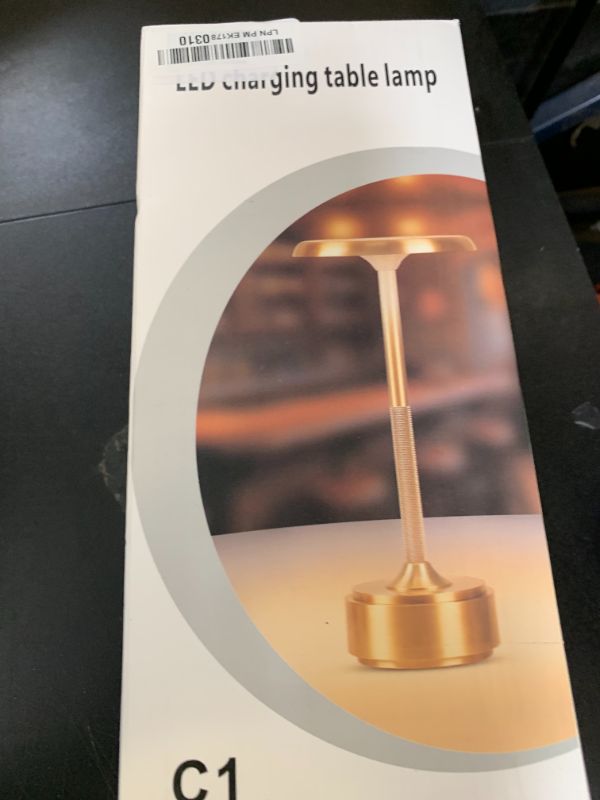 Photo 1 of YYXGOOB Cordless Portable LED Table Lamp? Rechargeable Battery Operated Desk Lamp with Touch Sensor Three-Level Dimmable Suitable for Home Office Bedroom Hotel Room Restaurant Outdoo (Black) (Gold)