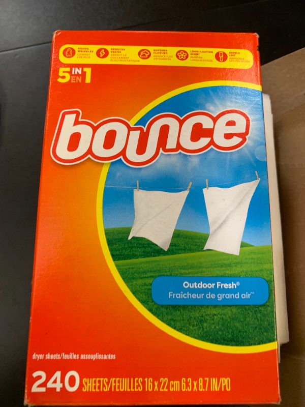 Photo 1 of Bounce Dryer Sheets Laundry Fabric Softener, Outdoor Fresh Scent, 240 Count