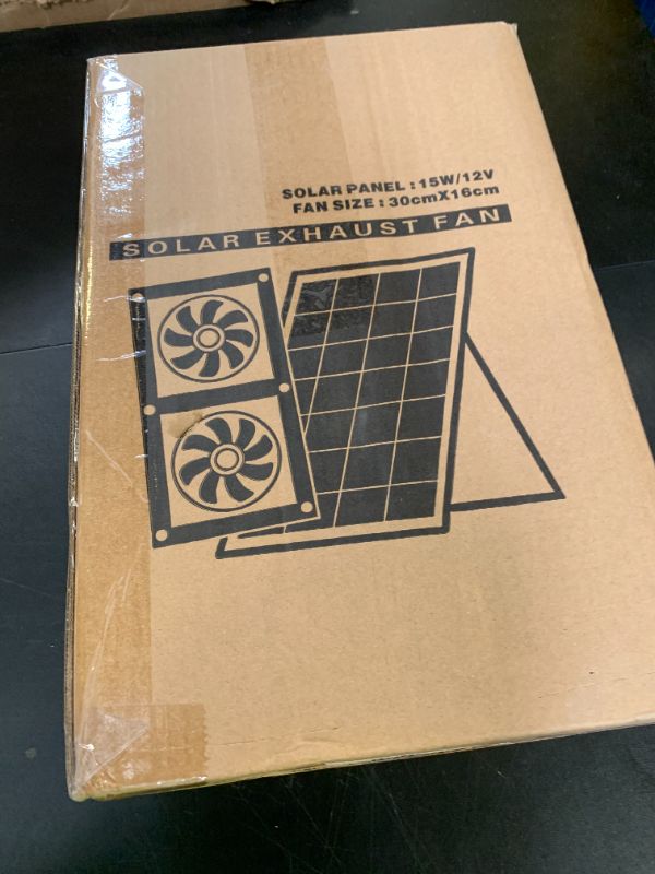 Photo 1 of Solar Exhaust Fans & Powered Fan with 15W Panel & 2-Pack High-Speed Brushless DC Fans,Solar Ventilation Fan for Greenhouses, Chicken Coops, Attics, Barns, Sheds & Dog Houses