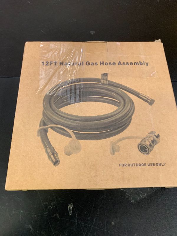 Photo 1 of GASPRO 12 Feet 3/8" ID Natural Gas Hose, Low Pressure LPG Hose with Quick Connect, for Weber, Char-broil, Pizza Oven, Patio Heater and More