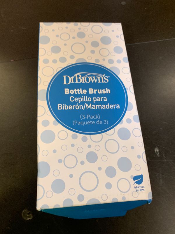 Photo 1 of Dr. Brown's Baby Bottle Cleaning Brush with Sponge and Scrubber - Blue - 3-Pack
