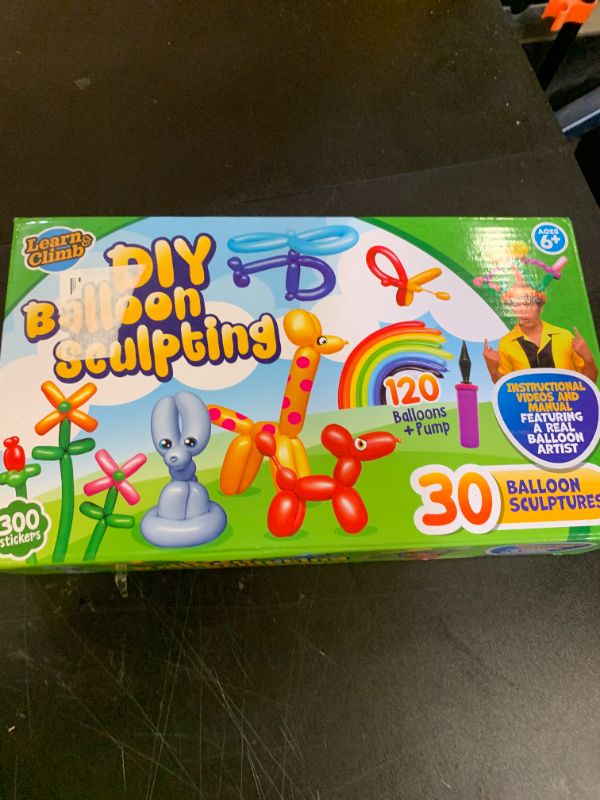 Photo 1 of Learn & Climb DIY Balloon Animal Kit for Beginners. Fun Twisting & Modeling Activity for Party. Makes 30+ Sculptures, Pump and Manual Included. Gift for, Teens Boys and Girls. 120 Pieces.