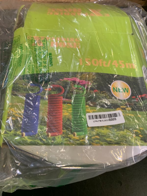 Photo 1 of 150 ft Expandable Garden Hose, 2025 Upgraded Flexible Water Hose 150ft with 10 Function Spray Nozzle, Lightweight, No Kink, No Tangle, Expanding Hose With 3/4" Solid Brass Fittings