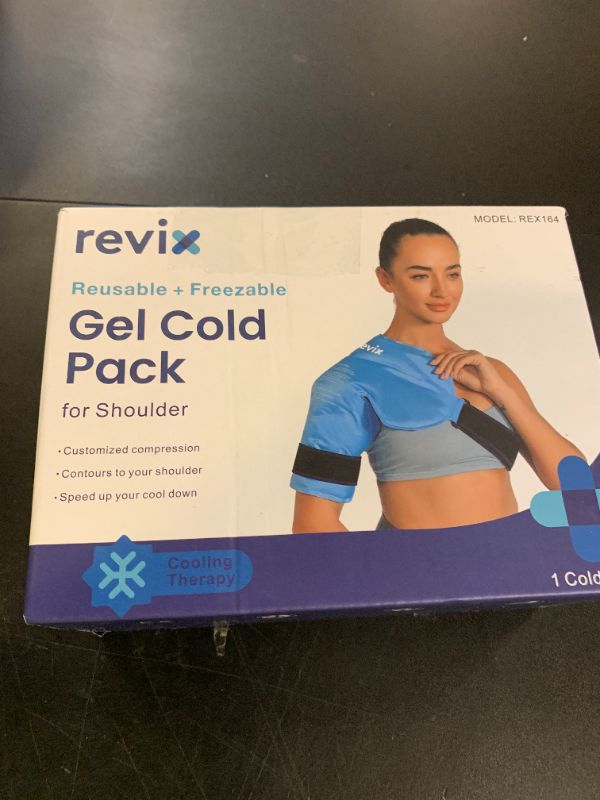 Photo 1 of REVIX Shoulder Ice Pack for Rotator Cuff Cold Therapy, Arm Gel Ice Pack for Injuries Reusable, Flexible Cold Compression Wrap for Post-Workout Recovery, Fatigue and Shoulder Discomfort, Blue