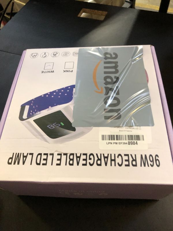 Photo 1 of UV LED Nail Lamp 96W, Rechargeable UV Light for Gel Nails with Metal Base, Auto Sensor and 4 Timer Settings, Salon Quality UV Nail Light(White)