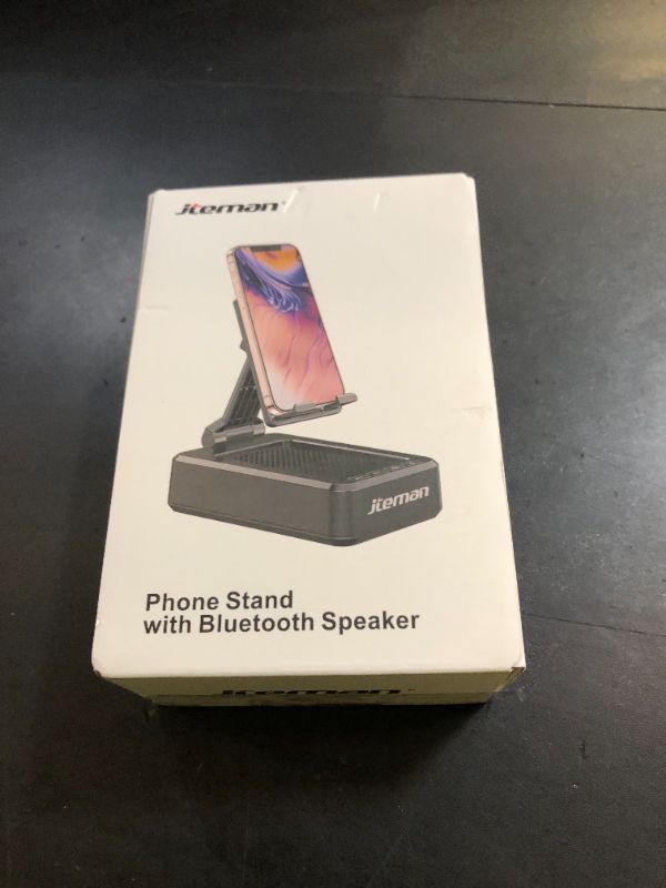 Photo 1 of Cell Phone Stand with Wireless Bluetooth Speaker and Anti-Slip Base HD Surround Sound Perfect for Home and Outdoors with Bluetooth Speaker for Desk Compatible with iPhone/ipad/Samsung Galaxy