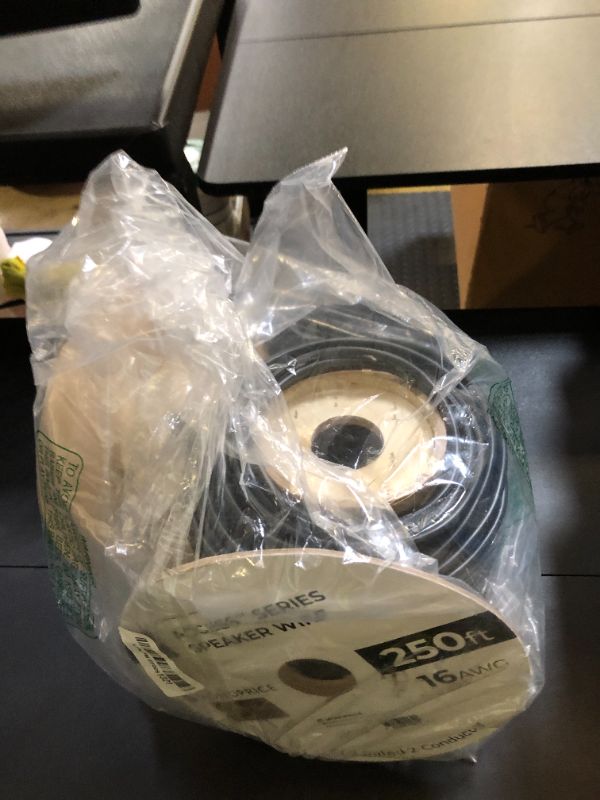 Photo 1 of Monoprice Speaker Wire, CL2 Rated, 2-Conductor, 16AWG, 250ft, Black