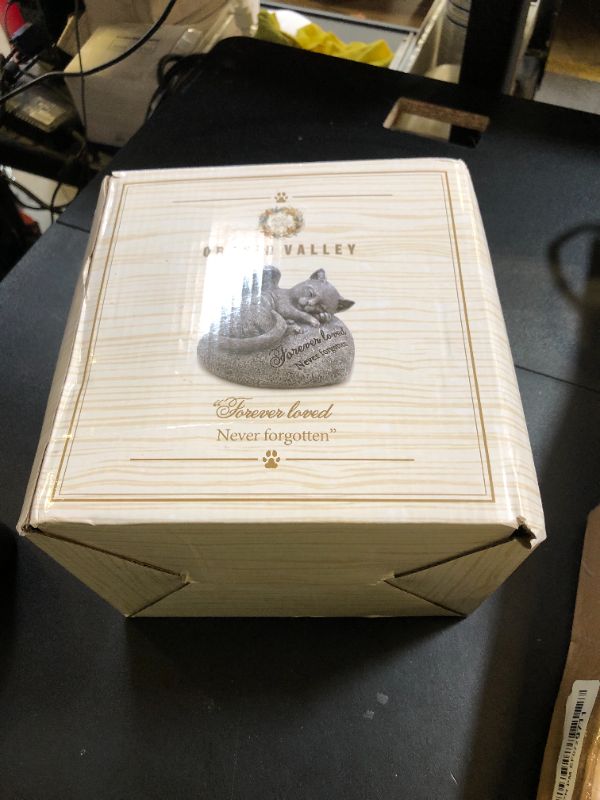 Photo 1 of Orchid Valley Sleeping Cat Garden Statue - Pet Memorial Stone - Grave Marker - Beautifully Packaged Memorial Gift, Headstones for Cats or Thoughtful Sympathy Gift