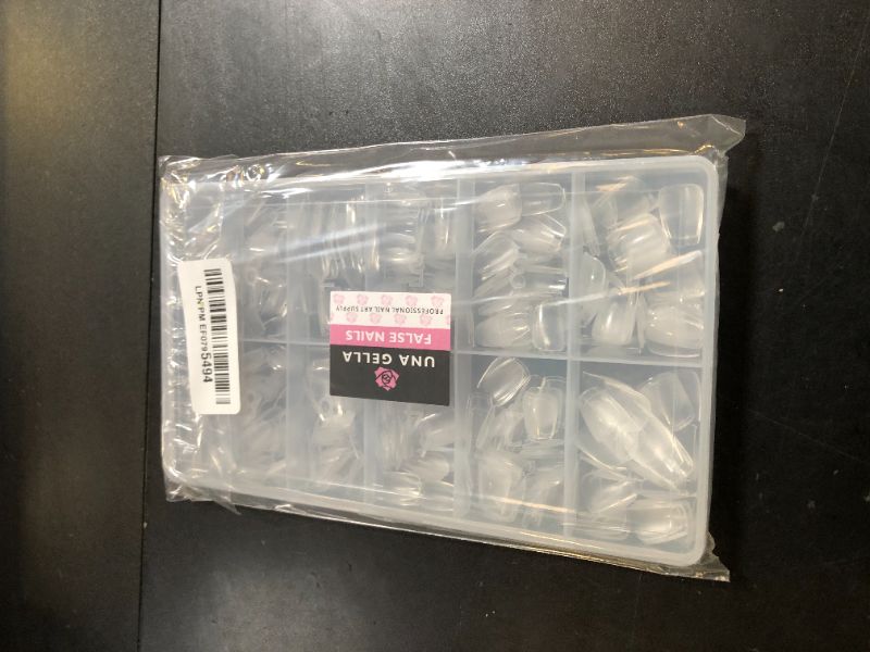 Photo 1 of UNA GELLA Extra Short Coffin Nails Tips: 504pcs Pre-etched XS Short Nails, 12 Sizes Clear Coffin Press on Nails Full Cover Gel Tips Acrylic False Fake Nails Extension DIY Salon