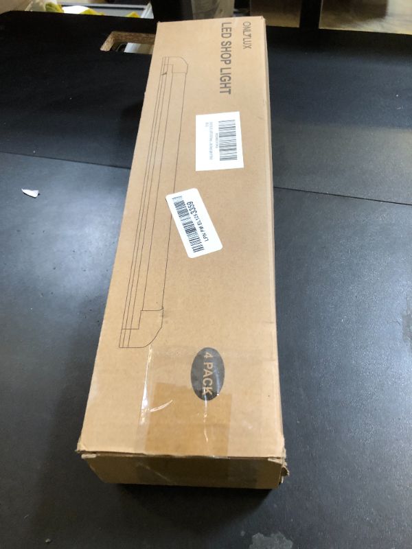 Photo 1 of ONLYLUX LED Shop Lights for Garage Workshop, Super Brightness 6500K 25W Daylight 3750LM, Plug and Play, Linkable T8 Tube Fixtures, Utility Shop Light (4 Pack)