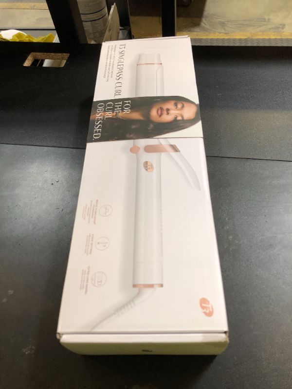 Photo 1 of T3 SinglePass Curl X Extra-Long Barrel Curling Iron with 9 Heat Settings and Ceramic Barrel for Fast Styling and Lasting Results on All Hair Types
