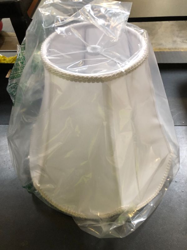 Photo 1 of GO&SO White Lamp Shade Medium Scalloped Lamp Shades,6"Top x 13"Bottom x 10.6"Vertical Height,Replacement Lampshades for Table Lamps,Handmade Bell Lamp Shades(Spider),Petal Edge Braid,Easy Assembly