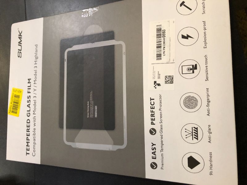 Photo 1 of SUMK Tempered Glass Screen Protector for Tesla Model Y/3 Accessories, 15 inches Touchscreen Protector for Tesla Model Y (2025-2020) / Model 3 (2023-2017) [No-glare & No-fingerprint] - Matte