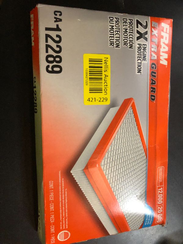 Photo 1 of FRAM Extra Guard Flexible Panel Engine Air Filter Replacement, Easy Install w/Advanced Engine Protection and Optimal Performance, CA12289 for Select Lexus, Subaru and Toyota Vehicles