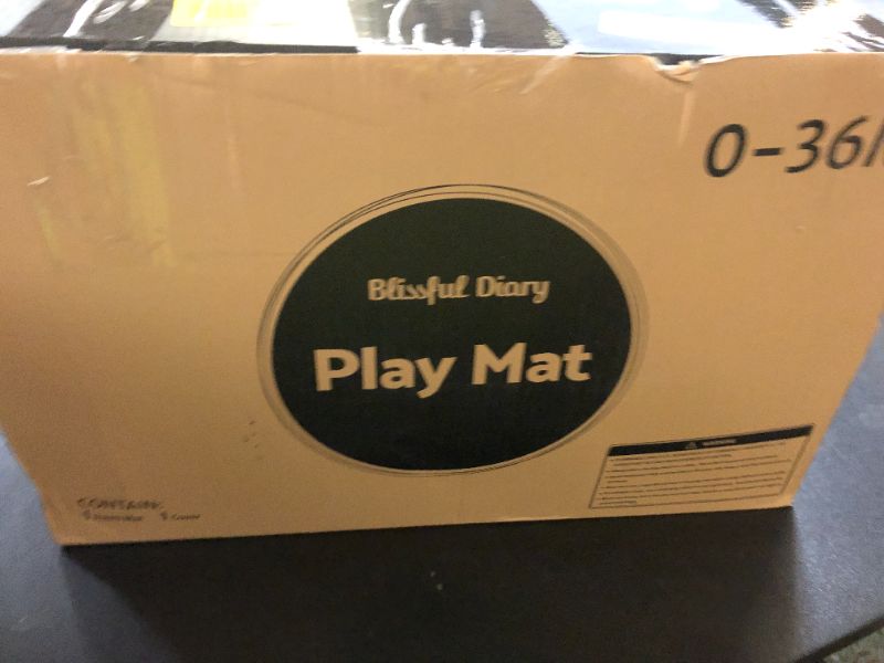 Photo 1 of Blissful Diary Vegan Leather Baby Play Mat, 50x50 Thicken Foam Cushioned & Waterproof Playpen Mat for Infants and Toddlers, Stylish and Just Wipe-Clean Playmat for Baby Play on Floor, Brown Gray