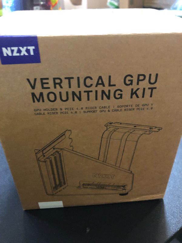 Photo 1 of NZXT Vertical GPU Mounting Kit - AB-RH175-W1-175 mm PCIe 4.0x16 Riser Cable - GPU Holder - Sturdy Steel Bracket - White