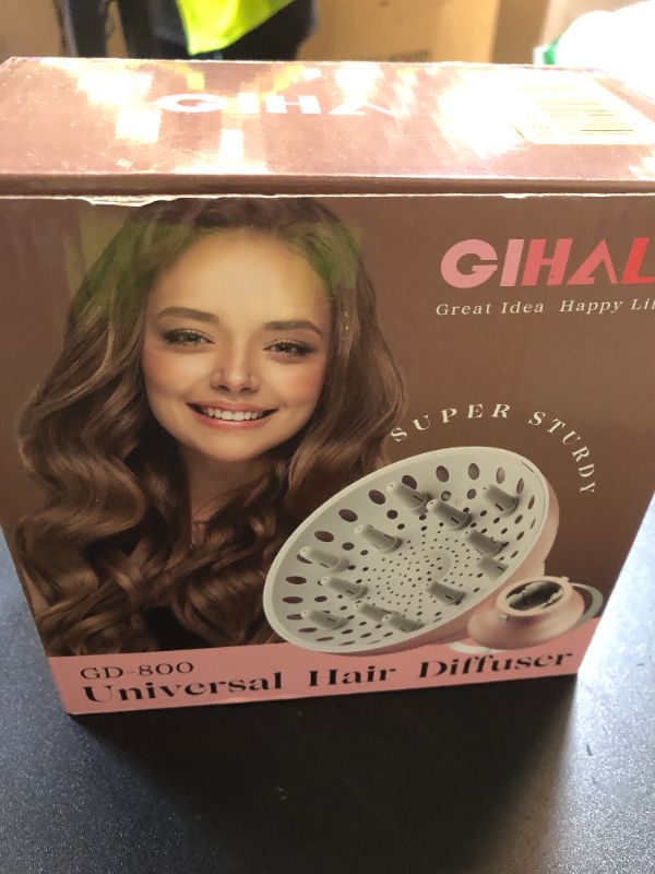 Photo 1 of Universal Hair Diffuser “Super Sturdy” 1.7 Inch to 2.6 Inch for Natural Curly and Wavy Hair, Hair Dryer Attachment (White)