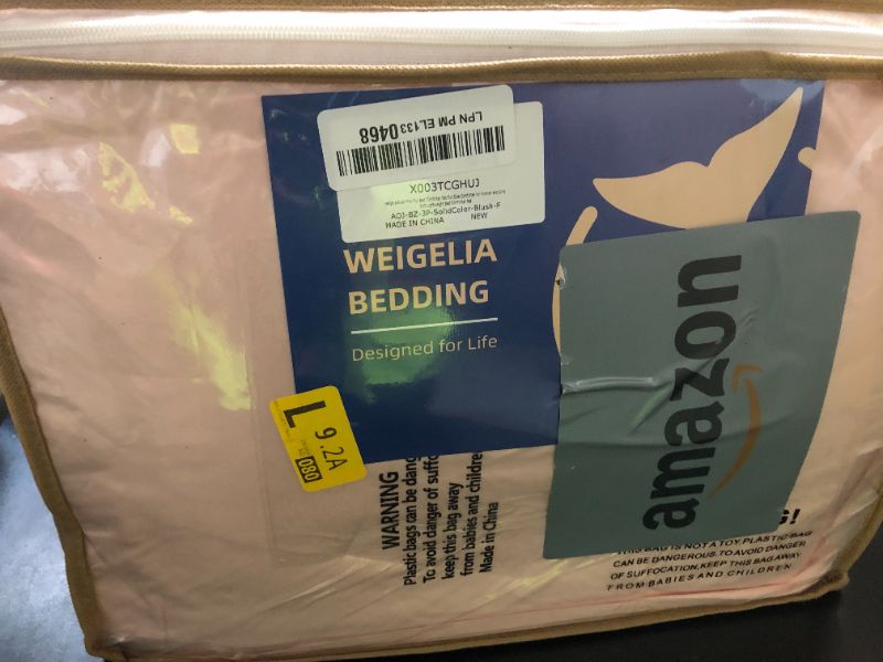 Photo 1 of weigelia Pink Comforter Full Size Set – Soft All-Season Bedding with 300GSM Fluffy Microfiber, Includes 2 Matching Pillowcases – Elegant Blush Pink Comforter for Girls, Teens, and Women