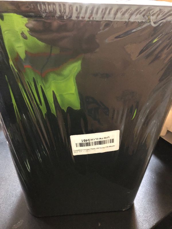Photo 1 of Leendines 14 Liter Plastic Trash Can, Garbage Bin with Swing Lid?Black?9.8" x 6.6" x 16.7"