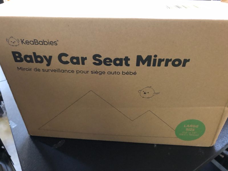 Photo 1 of Safety Baby Car Seat Mirror - Wide Shatterproof Backseat Infant Car Mirror for Baby Rear Facing, Crystal Clear View, Travel Accessories, Easy Install & Adjustable for Removable Headrest (Matte Black)