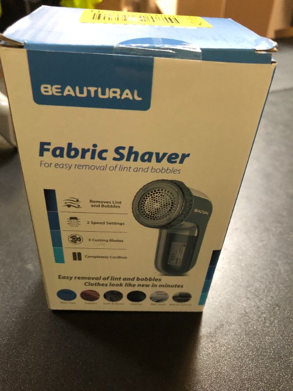 Photo 1 of BEAUTURAL Fabric Shaver and Lint Remover, Sweater Defuzzer with 2-Speeds, 2 Replaceable Stainless Steel Blades, Battery Operated, Remove Clothes Fuzz, Lint Balls, Pills, Bobbles Gray