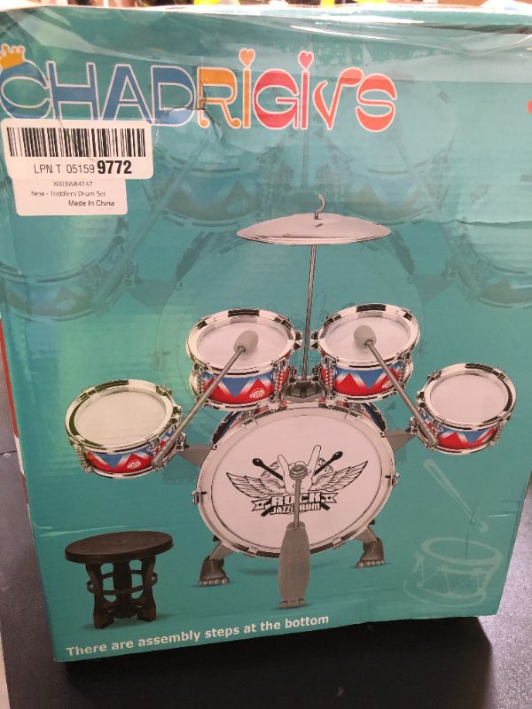 Photo 1 of Toddler Drum Set Kids Jazz Drum Kit with Stool Musical Instruments Toys Birthday Chirstmas Easter Gifts for Boys Girls Aged 3 4 5 Year Old