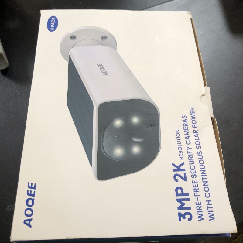 Photo 1 of AOQEE Cameras for Home Security-2K Wireless Security Camera Outdoor with AI Motion Detection & Siren, Non-Stop Solar Powered Charging, Color Night Vision, SD/Cloud Storage, Waterproof, S1 4P