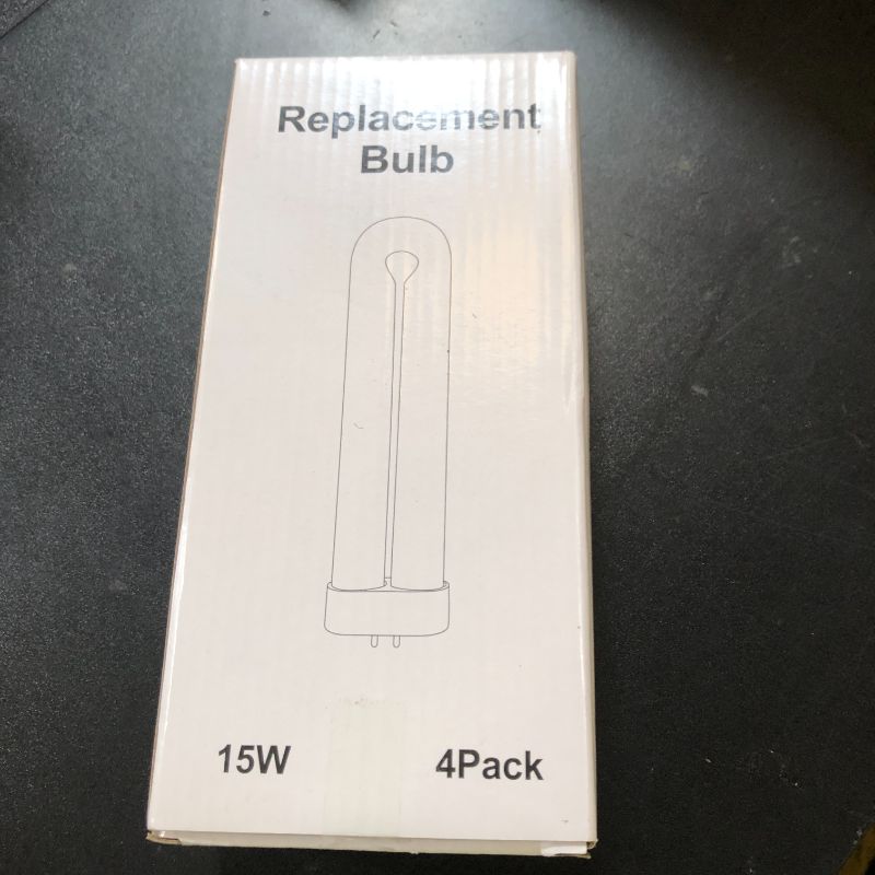 Photo 1 of amgolibi 7.7 Inch BF-35 Replacement Bulb 15 Watt Compatible BK-15D, Fluorescent U Bulb Blue Light 365nm 15W, 4 Count