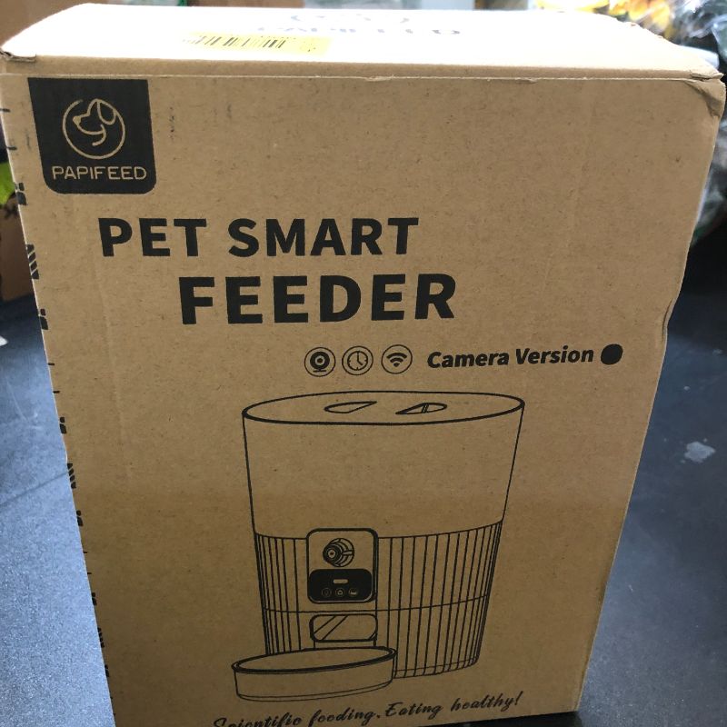Photo 1 of PAPIFEED Automatic Cat Feeders: Timed Cat Feeders for Dry Food, Programmable Feeding Schedule, Automatic Pet Food Dispenser with Dual Power Supply, 1-4 Meals Per Day for Cats and Dogs (3L/15Cup)
