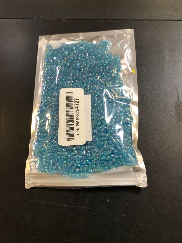Photo 1 of MIKIMIQI 2200pcs Glass Seed Beads Bulk, 4mm 6/0 Pony Beads Bulk for Jewelry Making Mini Spacer Beads Loose Beads Craft Small Glass Seed Beads for DIY Bracelet Wrist (Blue AB)