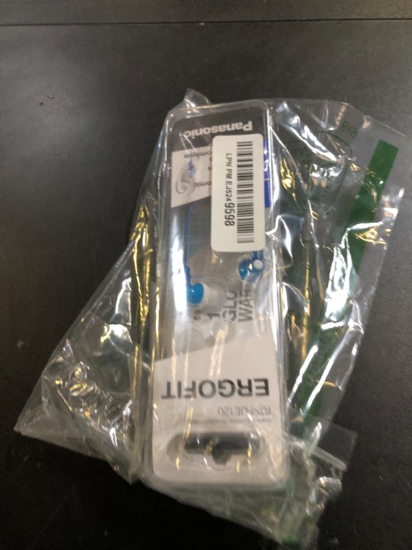 Photo 1 of Panasonic ErgoFit Wired Earbuds, In-Ear Headphones with Dynamic Crystal-Clear Sound and Ergonomic Custom-Fit Earpieces (S/M/L), 3.5mm Jack for Phones and Laptops, No Mic - RP-HJE120-A (Blue)