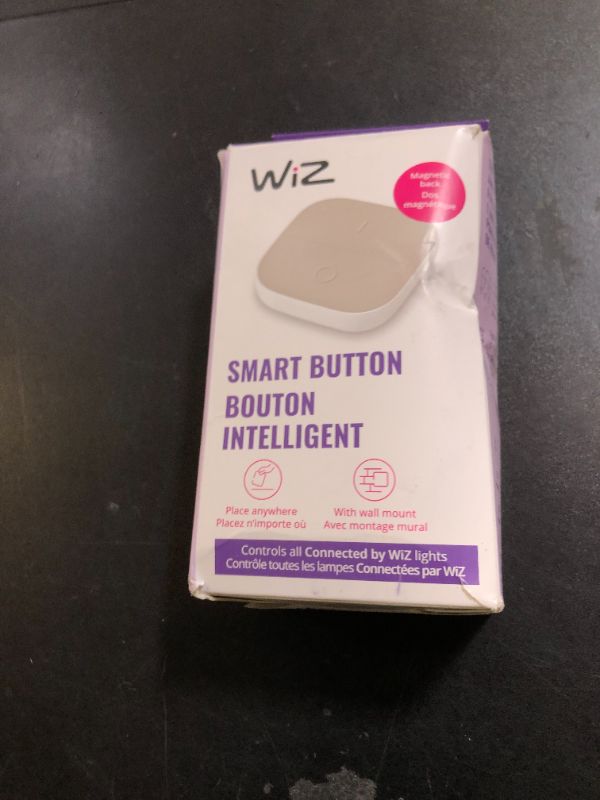 Photo 1 of WiZ Portable Smart Button - Works Only with WiZ Smart Lights - Comes with 2 AAA Alkaline Batteries - Wireless Light Switch - Control with Wiz Connected App - 1 Pack