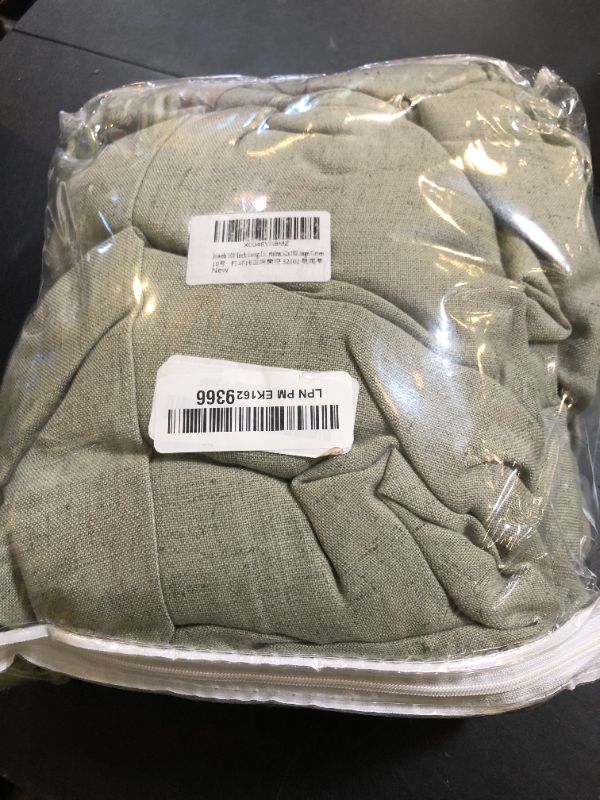Photo 1 of Jowels Sage Green Linen Blackout Curtains 102 Length 2 Panels Set for Living Room Bedroom, 100% Black Out Thermal Insulated Linen Drapes, Room Darkening Grommet Curtains 102 Inches Long