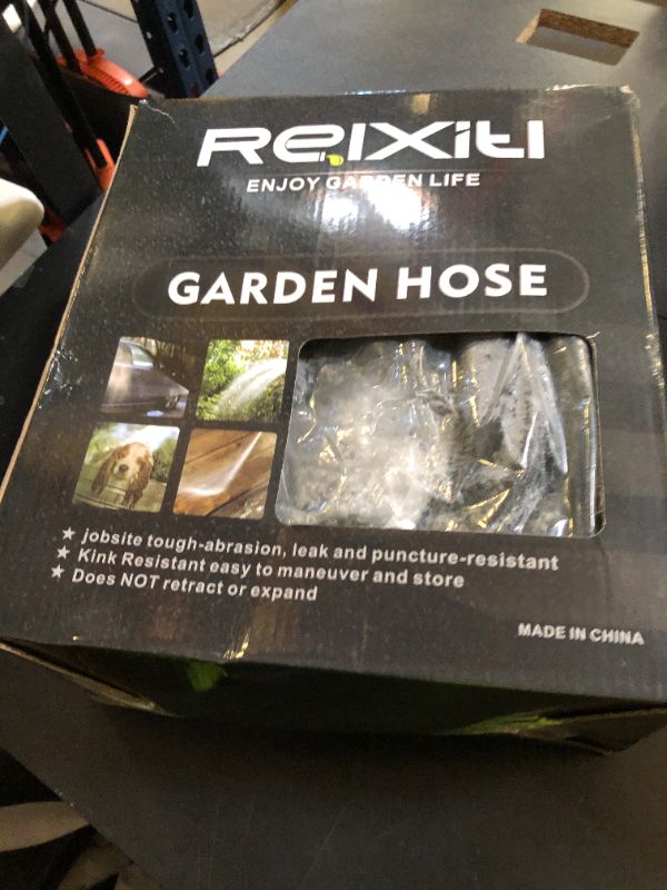 Photo 1 of Relxitl Garden Hose, Flexible Water Hose, Ultra Lightweight Non-Expanding hose with 10 Function Sprayer, Leak proof, Pressure Resistant for Yard, Outdoor (Black, 50FT)
