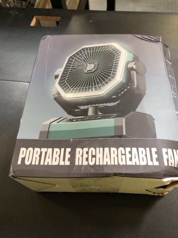 Photo 1 of Portable Rechargeable Fan - 9-Inch Camping Fan for Tent, 20000mAh(60Hrs) Battery Operated Fan for Camping, Auto Oscillation Cordless Fan, Tent Fan with Remote/Light, 4 Speeds, 4 Timing, Outdoor