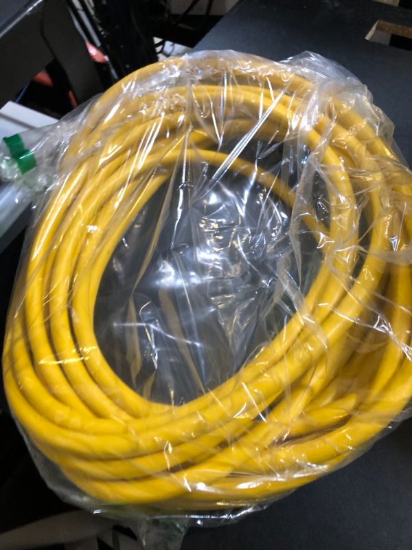 Photo 1 of EP 50 Ft Lighted Outdoor Extension Cord - 10/3 SJTW Heavy Duty Yellow Extension Cable with 3 Prong Grounded Plug for Safety, UL Listed