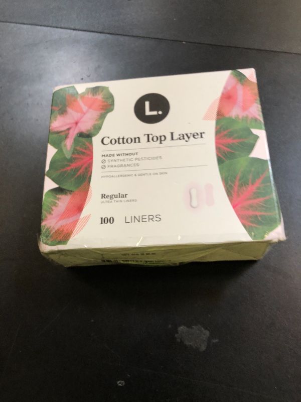 Photo 1 of L. Ultra Thin Liners for Women, Regular Coverage, Cotton Top Layer, Unscented Pantiliners, 100 Count