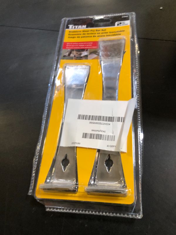 Photo 1 of Titan 17005 2-Piece Stainless Steel Pry Bar Scraper Set